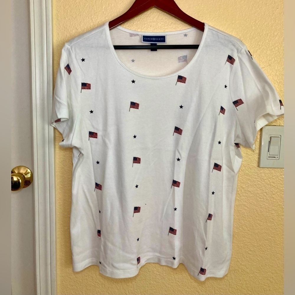 Karen Scott American flag t-shirt - size XL